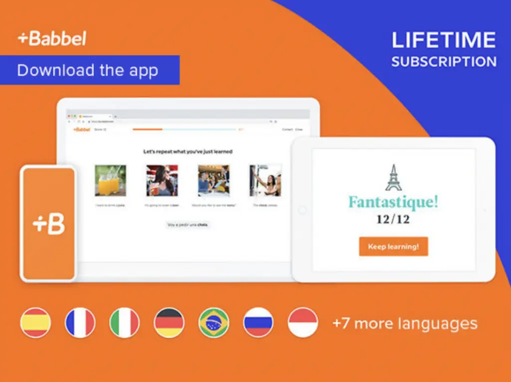 Babbel lifetime subscription on iPhone and iPad
