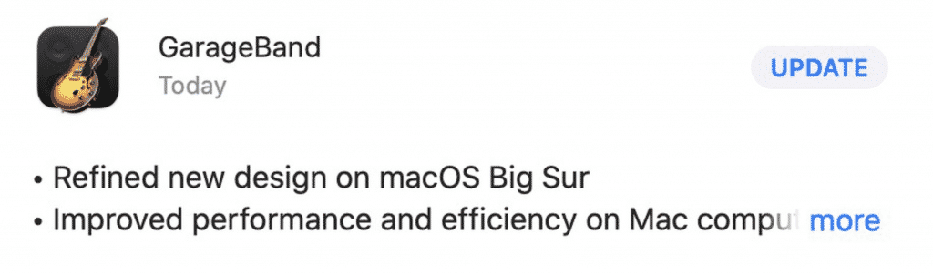 GarageBand on macOS Big Sur