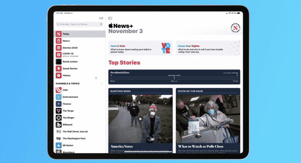 Apple News Spotlights US election day