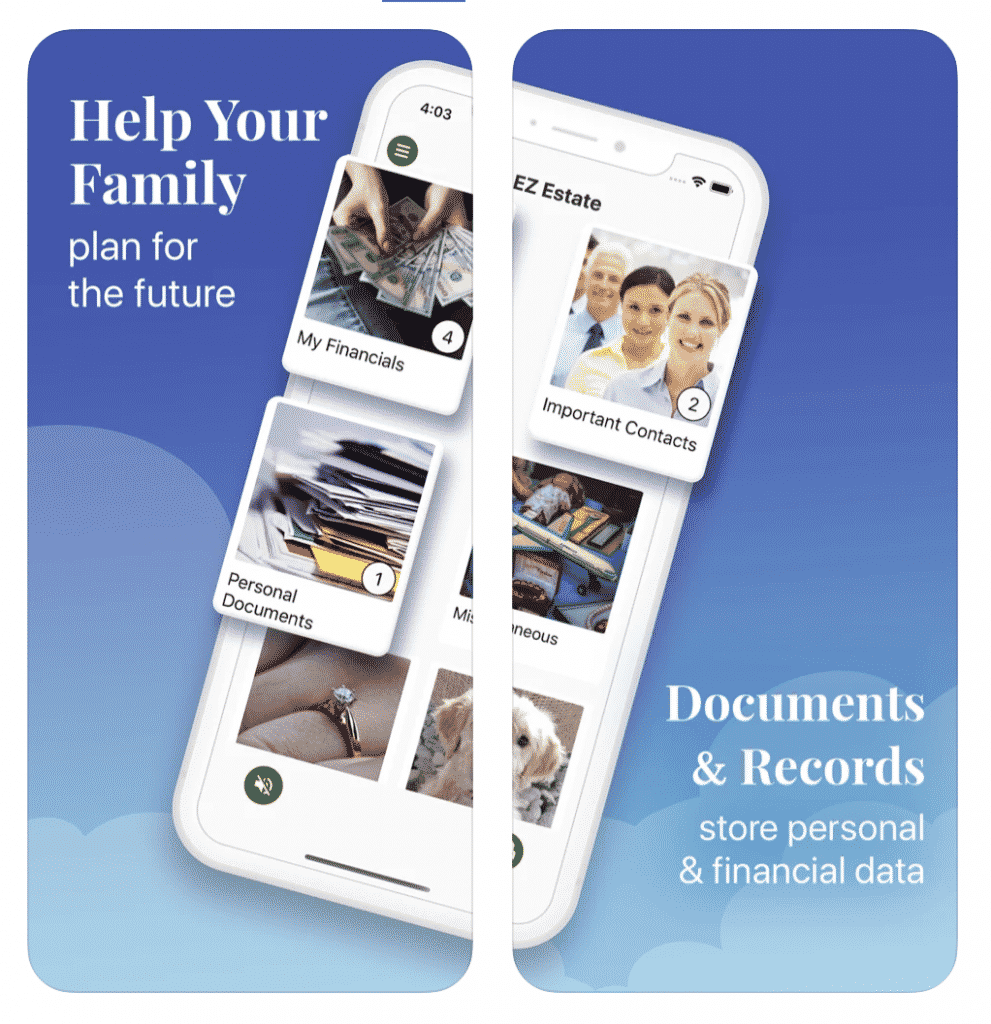 EZ Estate App documents and records
