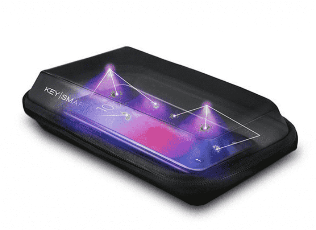 KeySmart CleanTray ToGo Rechargeable UV Light Sterilizer in close up.