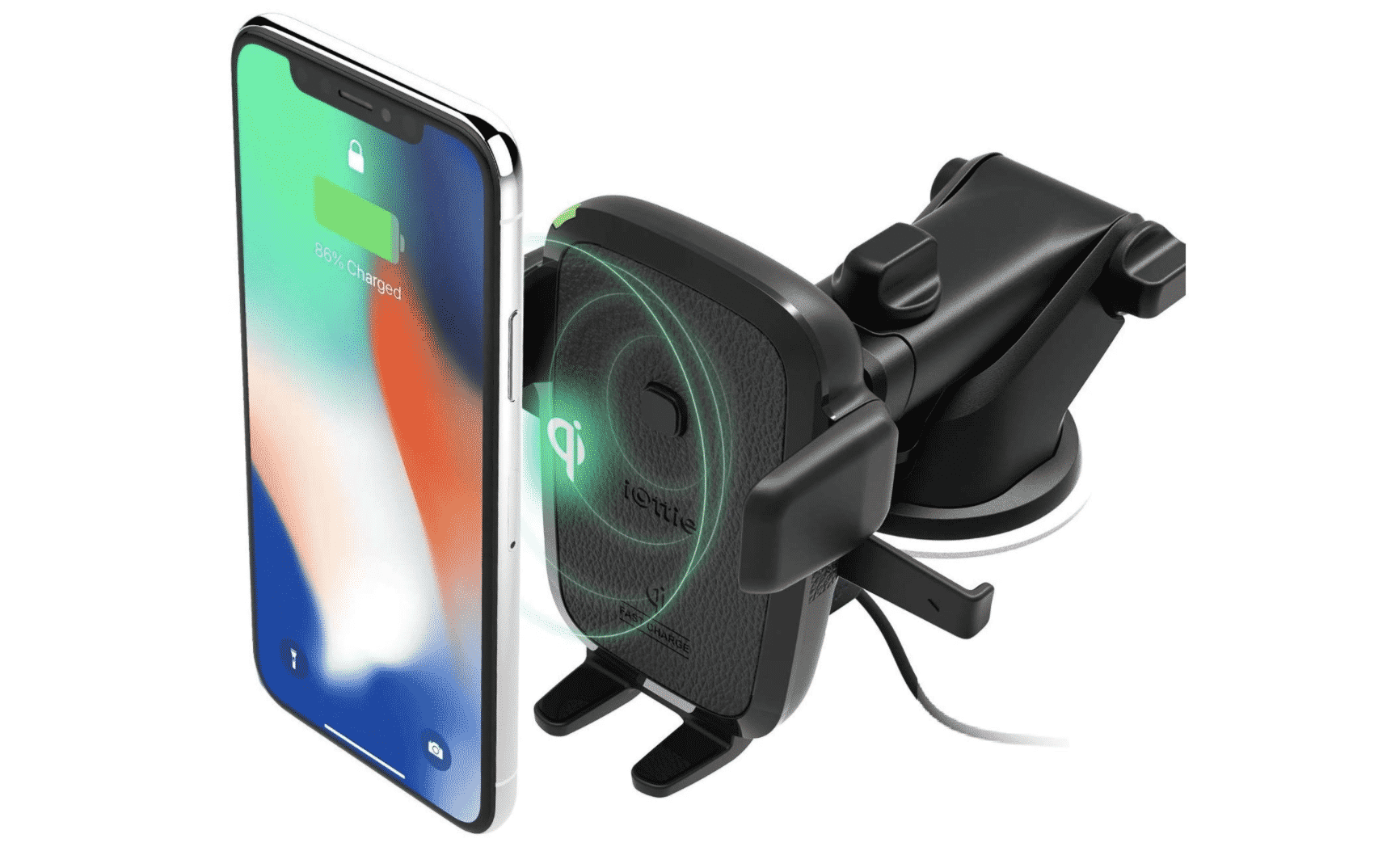 Ottie Easy One Touch Wireless Qi Fast Charge Car Mount Kit