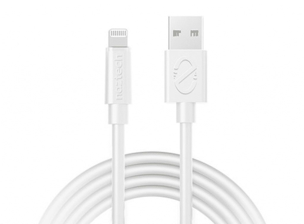 Naztech USB to MFi Lightning 12' Extra Long Cable in close up