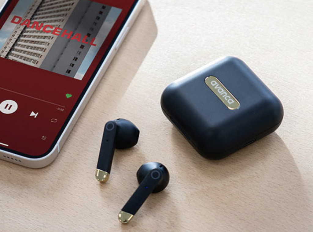 Avanca T1 Bluetooth Wireless Earbuds in black