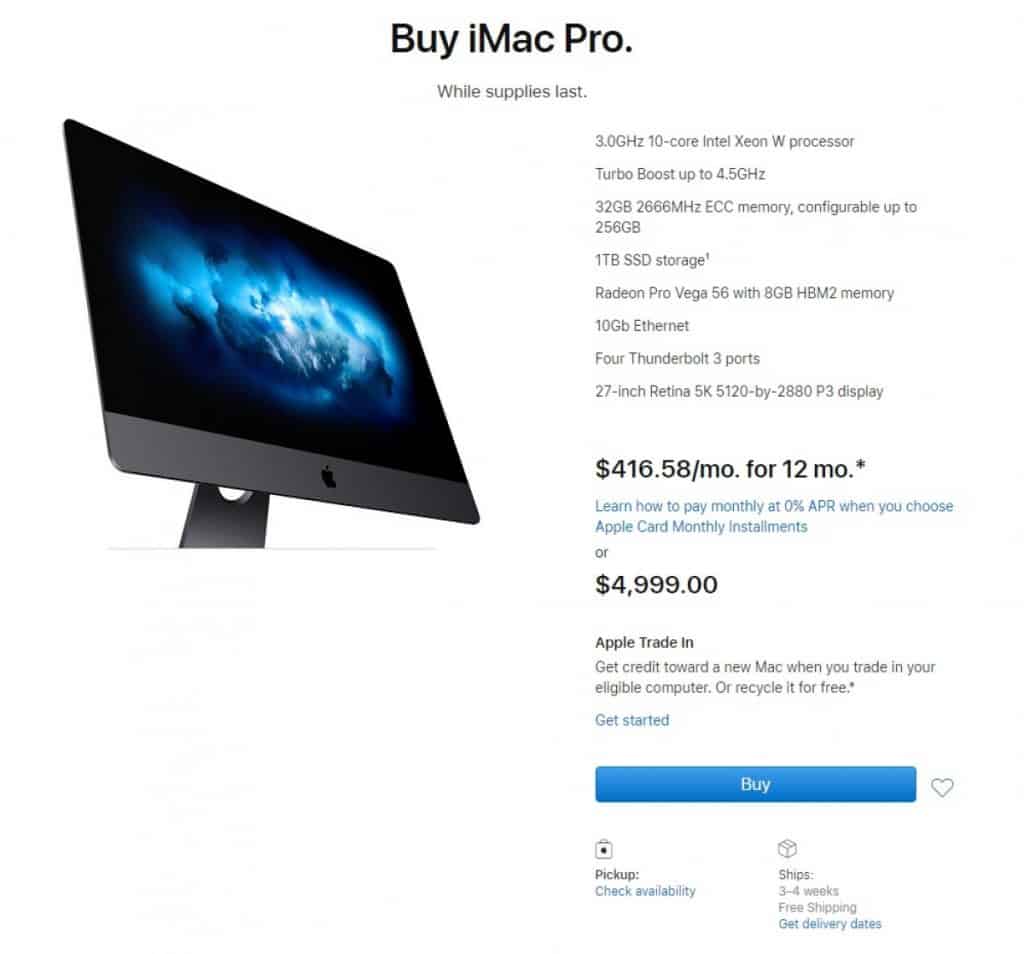 iMac Pro supplies