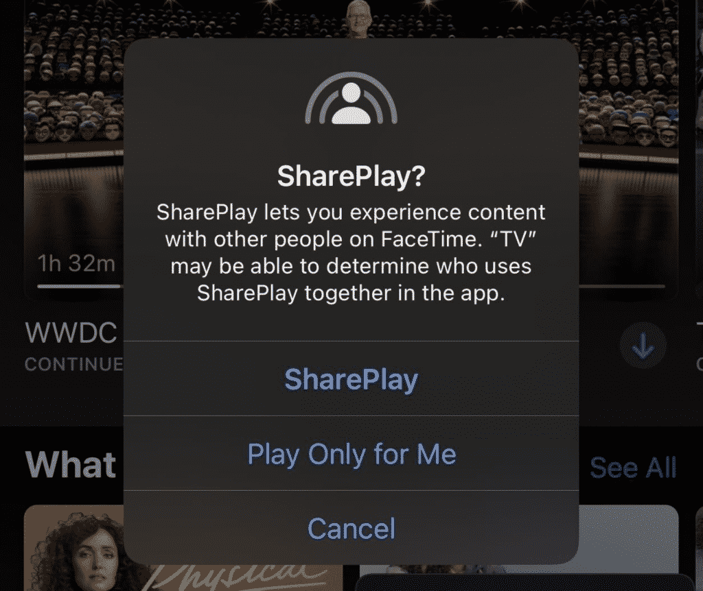 FaceTime SharePlay feature
