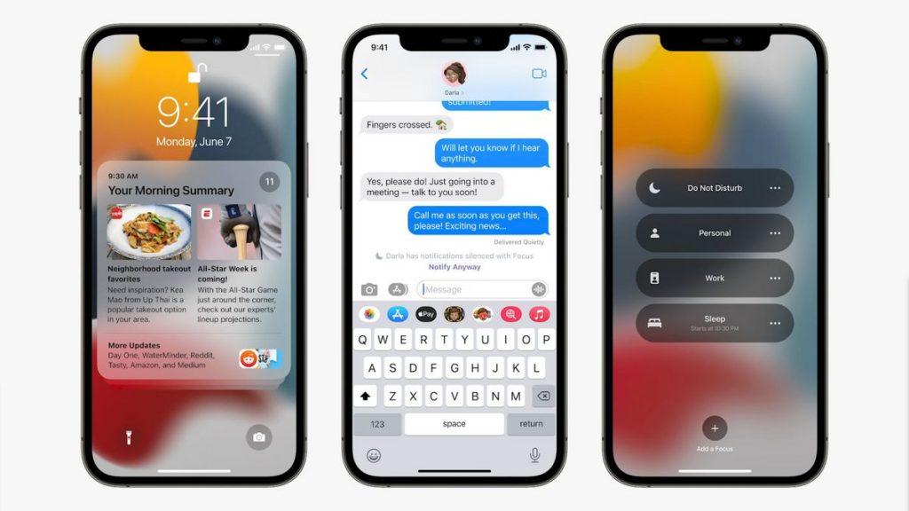 iOS 15 brings new focus features to manage notifications