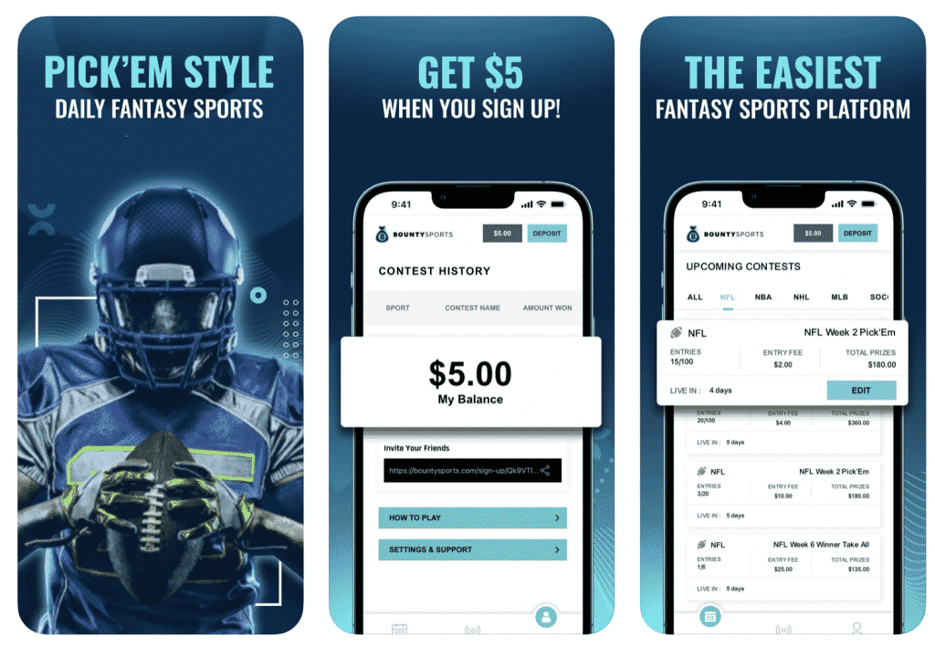Bounty Sports App in screenshots
