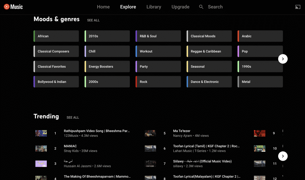 Download free songs and music from YouTube Music