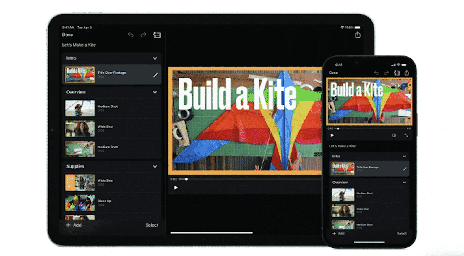 iMovie on iPad and iPhone
