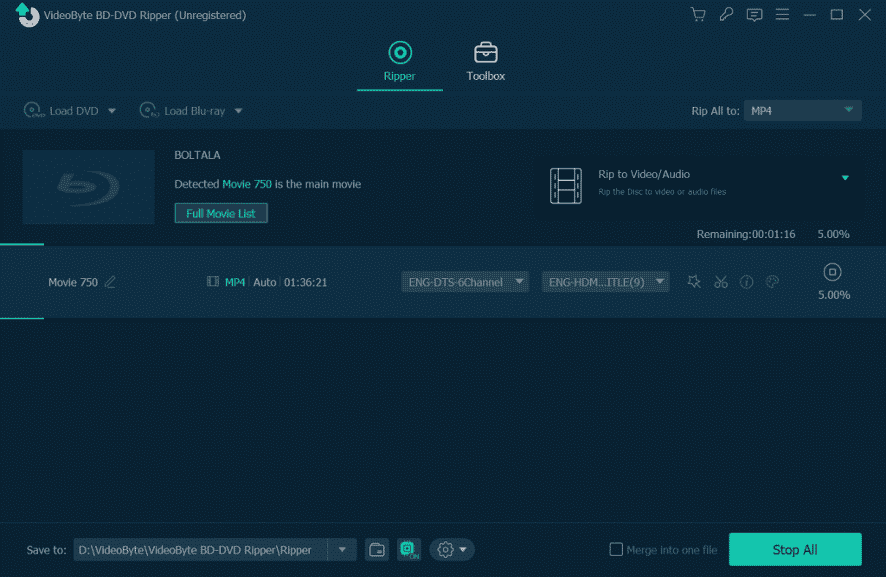 VideoByte BD-DVD Ripper: Convert DVD to MP4