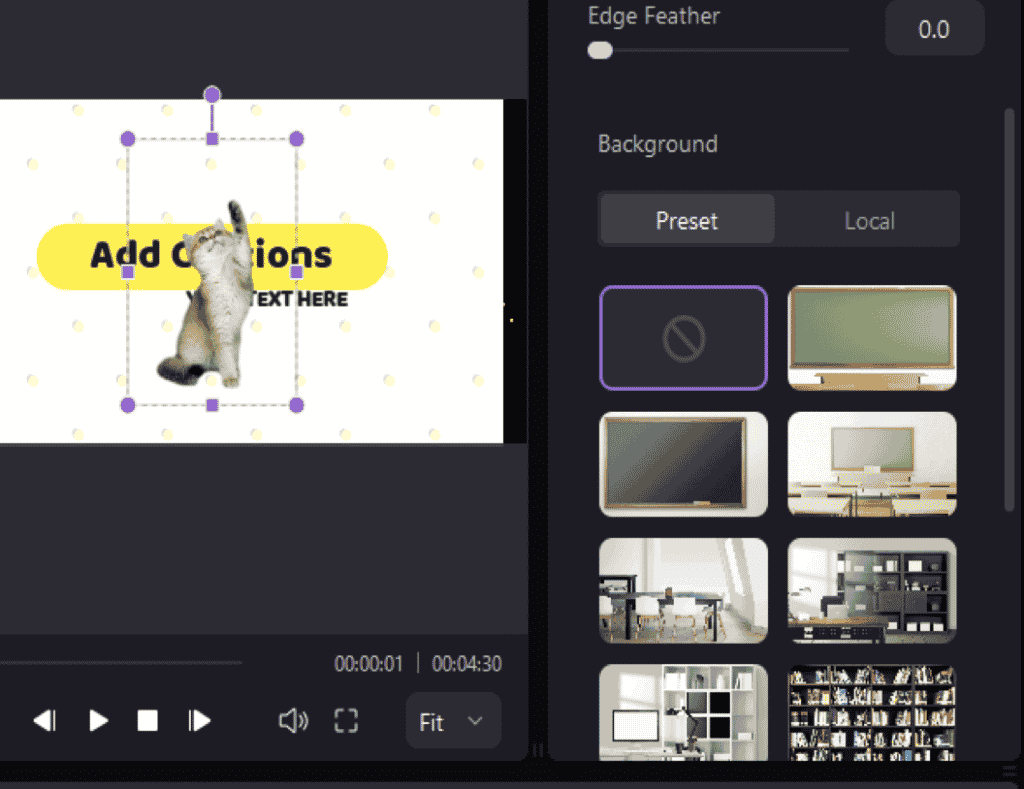 Changing The Background to the Pre-Set