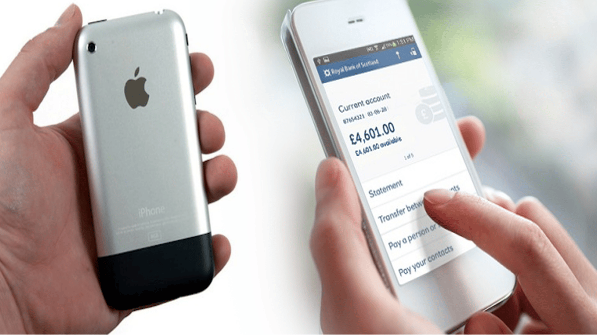 Royal Bank of Scotland′s First mobile banking App for Apple IPhone 1st Generation