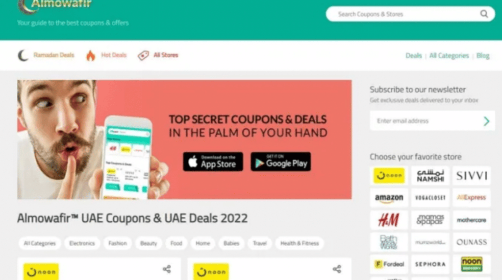How to use the app of Almowafir to choose the best coupons in Dubai