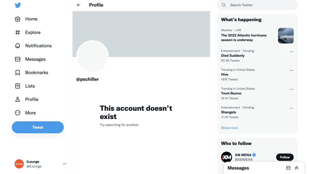 Phil Schiller's Twitter account