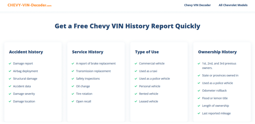 Chevy-VIN-Decoder Review 2022: Get Free VIN Check And Vehicle Reports