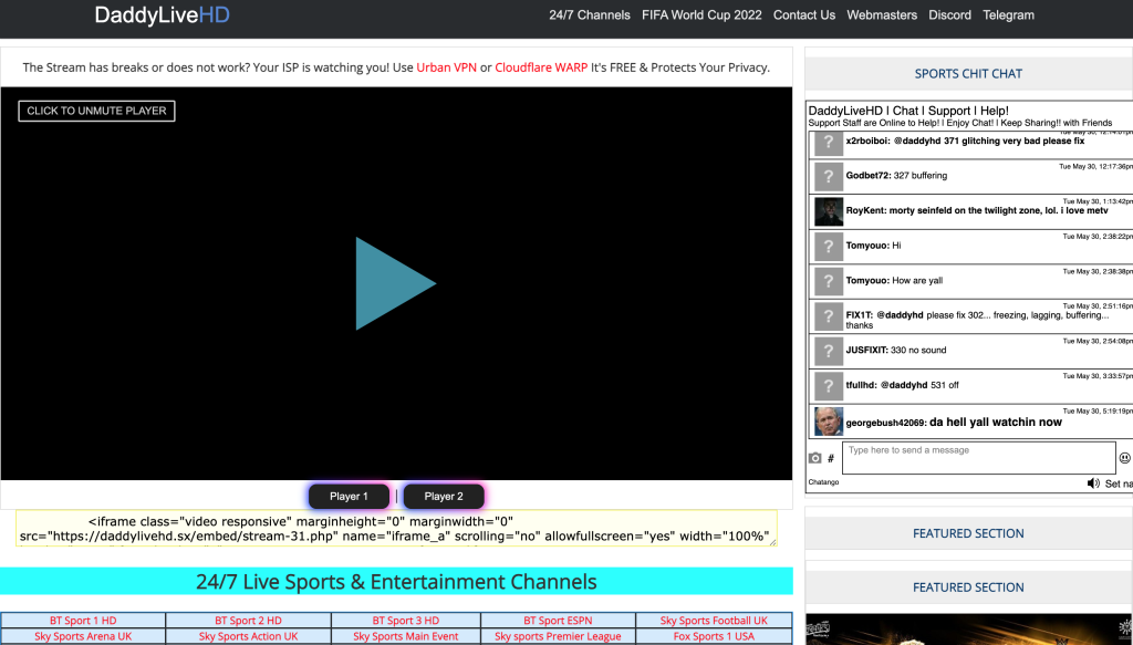 USTVGO Alternative: DaddyLive HD