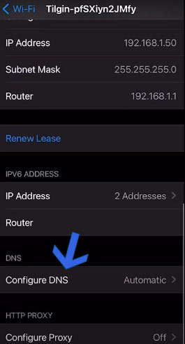 Tap on Configure DNS