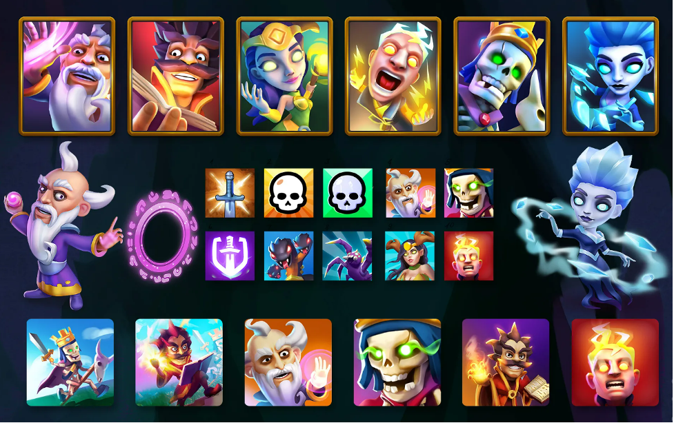 Cards and game app icons for 3d game characters