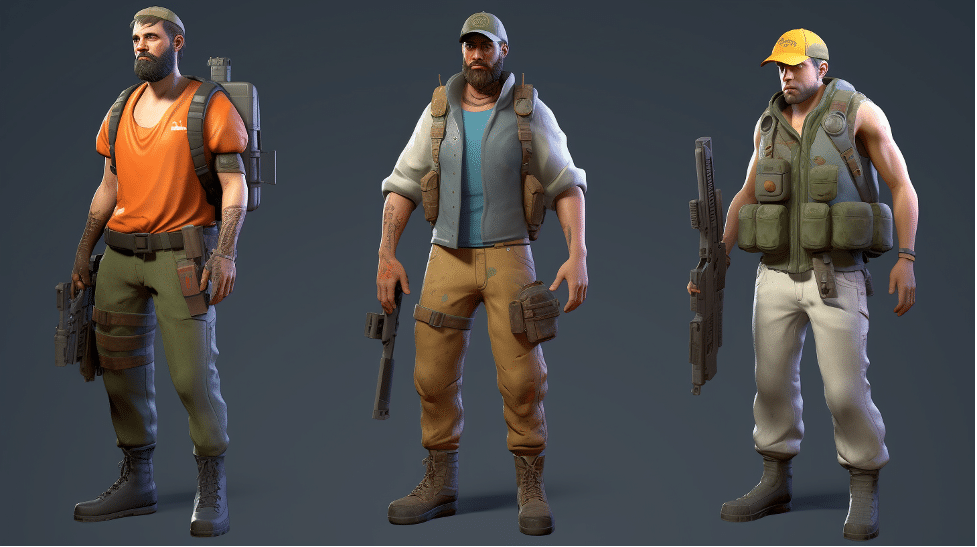 3d modern game characters example