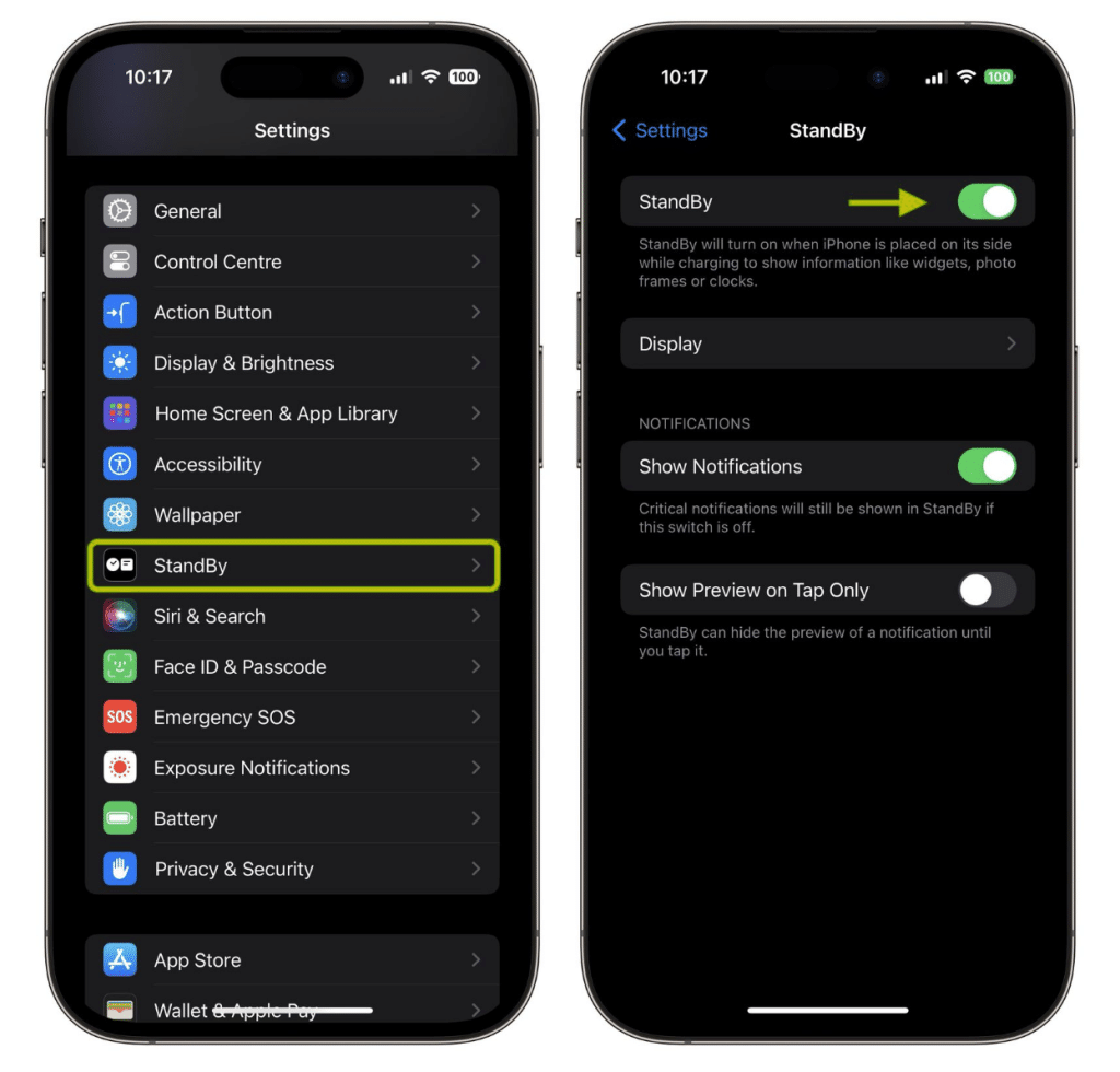 Activate iPhone Standby Mode