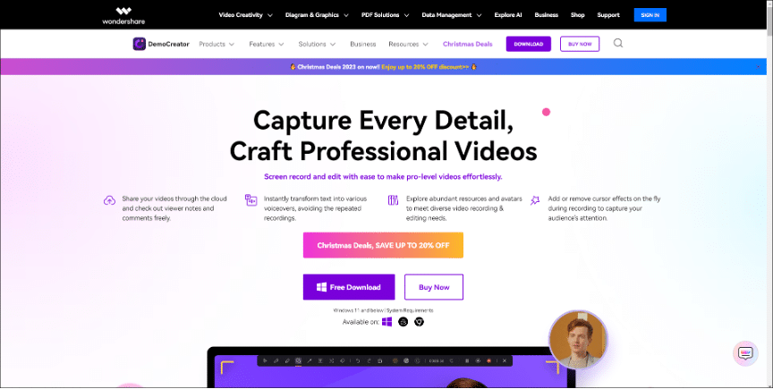 Democreator video editor and recorder