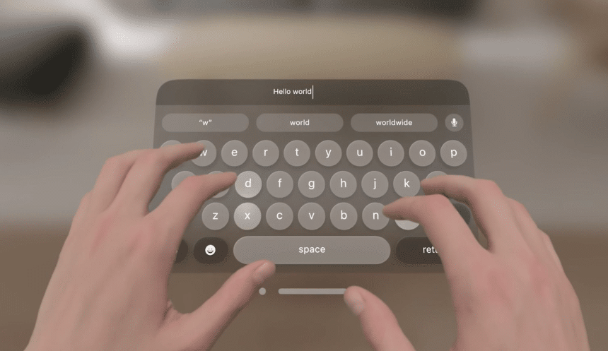 Vision Pro Virtual Keyboard