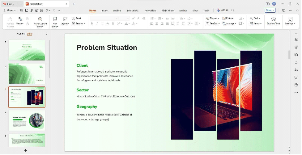 Create Presentations with the help of WPS AI