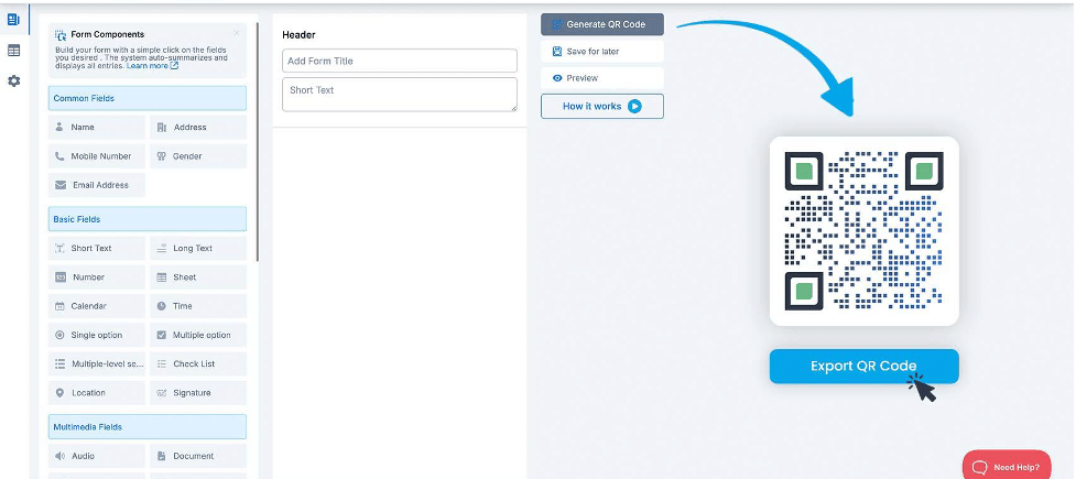 Tiger Form builder interface