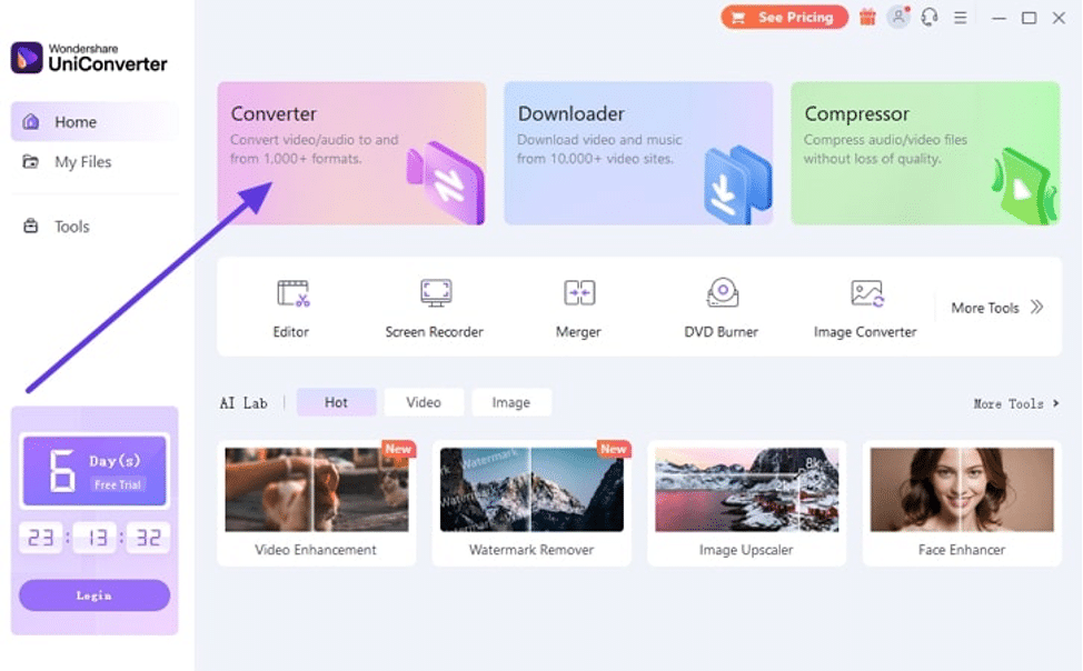 locate converter feature of uniconverter
