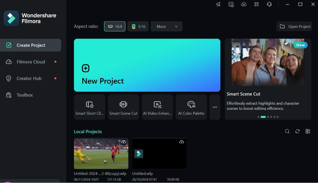 starting news project in filmora