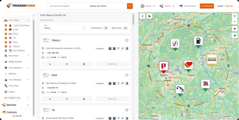 Navigate Smarter with the Trucker Guide: Real-Time Traffic Cameras and Truck Stops
