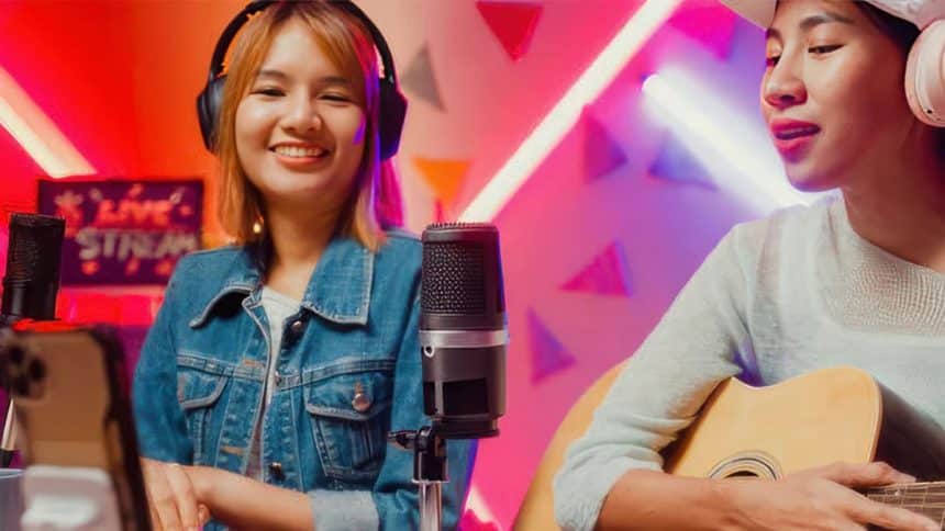 Podcast in Style Creative Neon Signs for Your Microphone and Streaming Setup