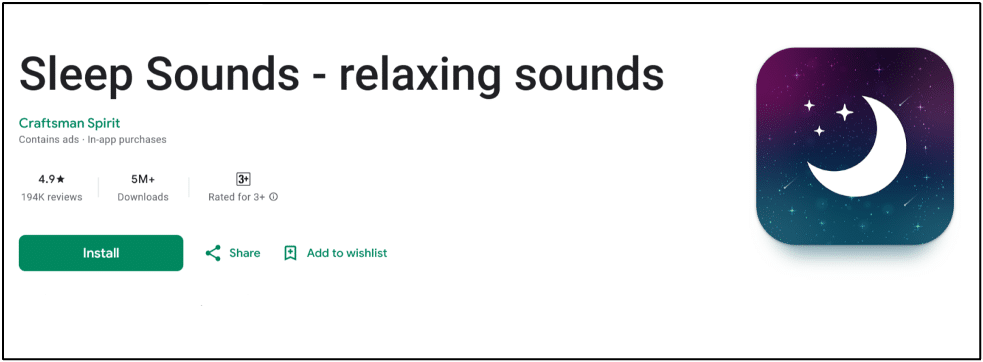 Sleep Sound - relaxing sounds app on Play Store.