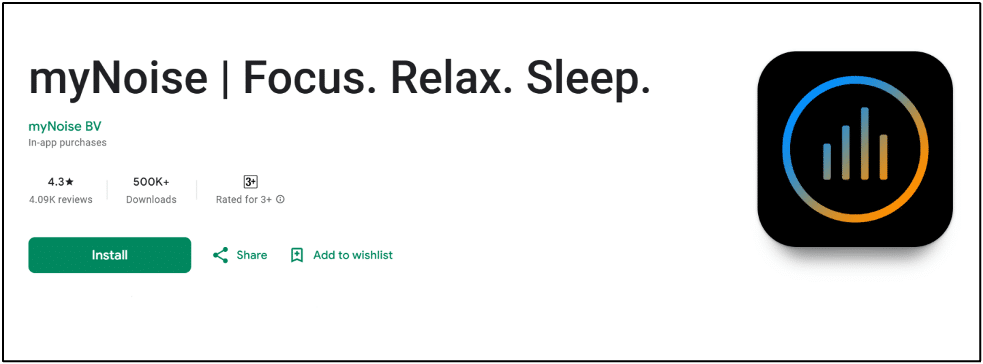 myNoise app on Play Store.