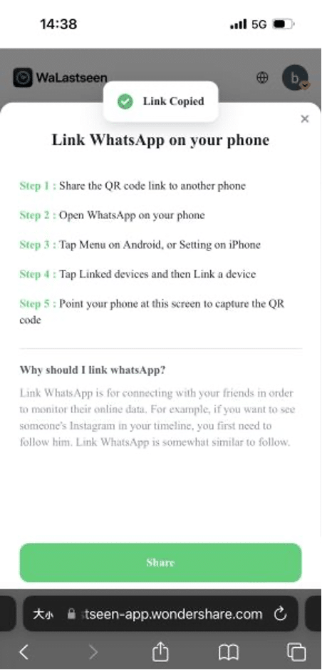 link whatsapp and connect accounts