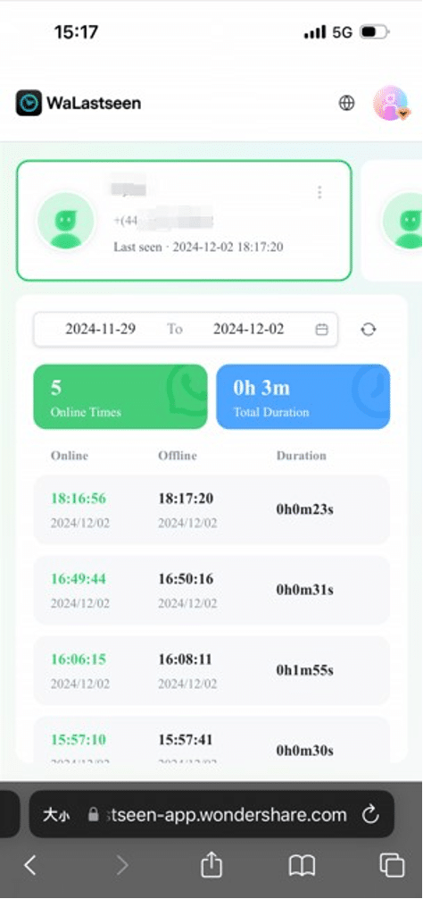 monitor selected online contacts