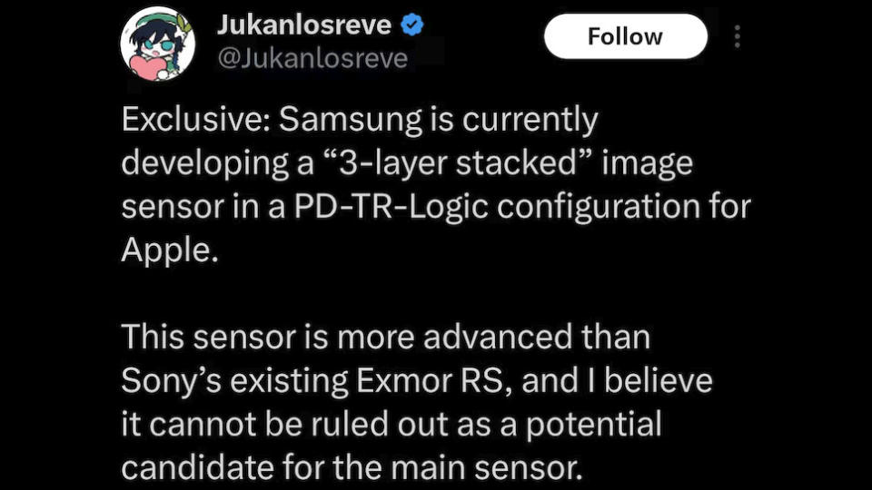 Samsung developing camera sensor for iPhone 18 series