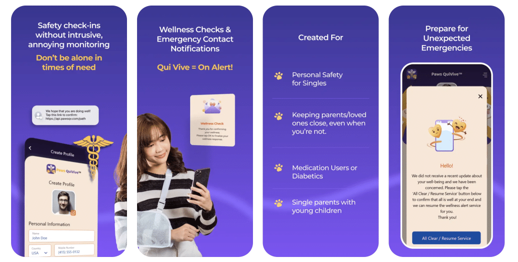 Paws QuiVive screenshots