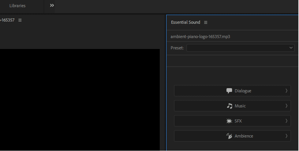 select dialogue or music option