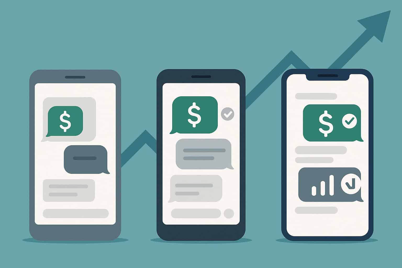 Modern financial messaging app interface showcasing secure chat and digital transaction features