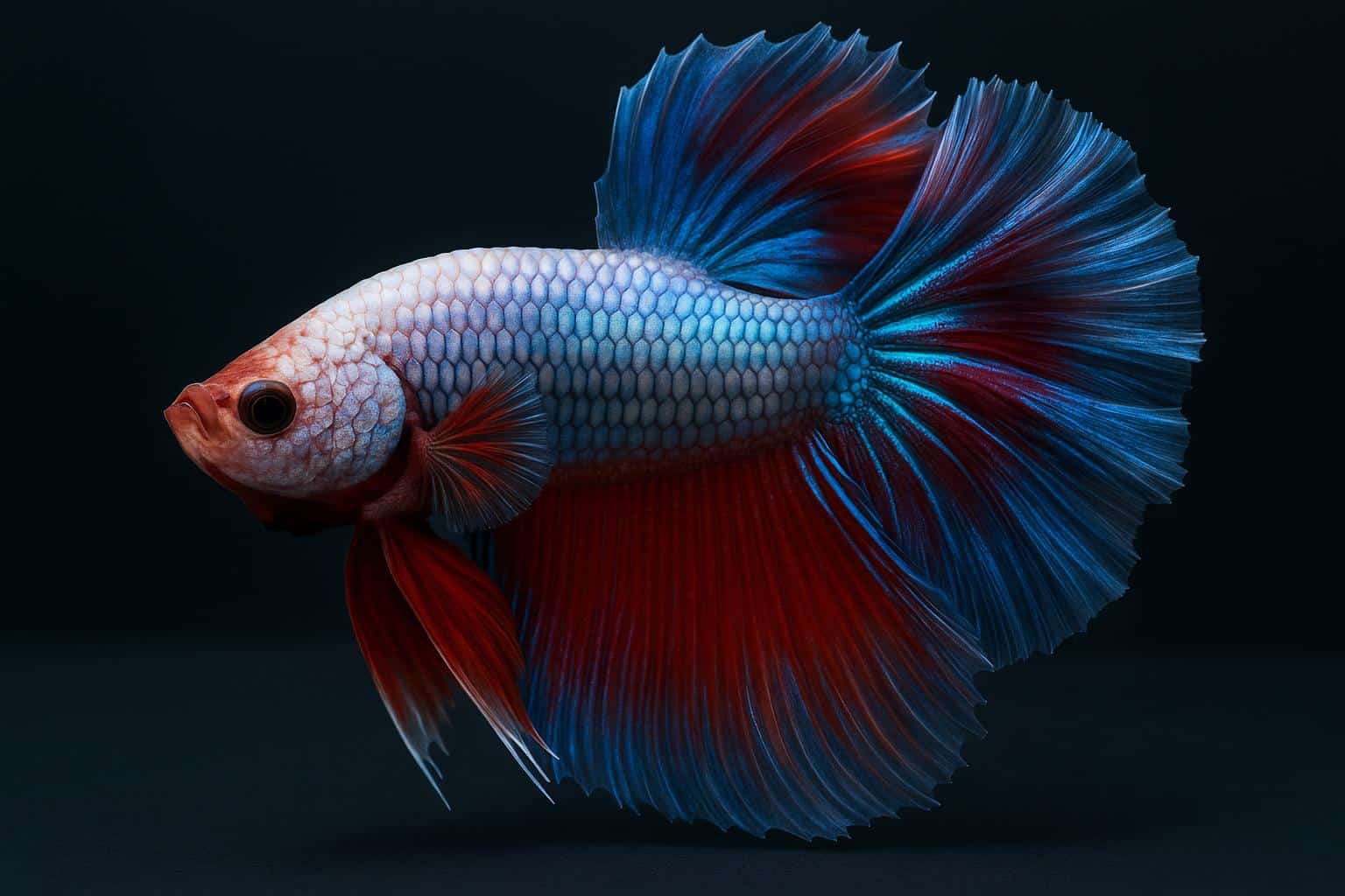 Colorful high-grade betta fish swimming in clear aquarium for rare betta enthusiasts