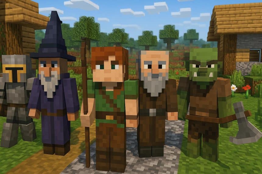 Minecraft NPC mods enhancing adventure gameplay with custom characters and interactive quests