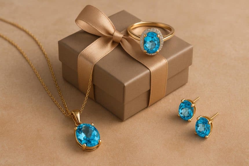 Elegant topaz jewelry gift box highlighting meaningful gift-giving for special occasions