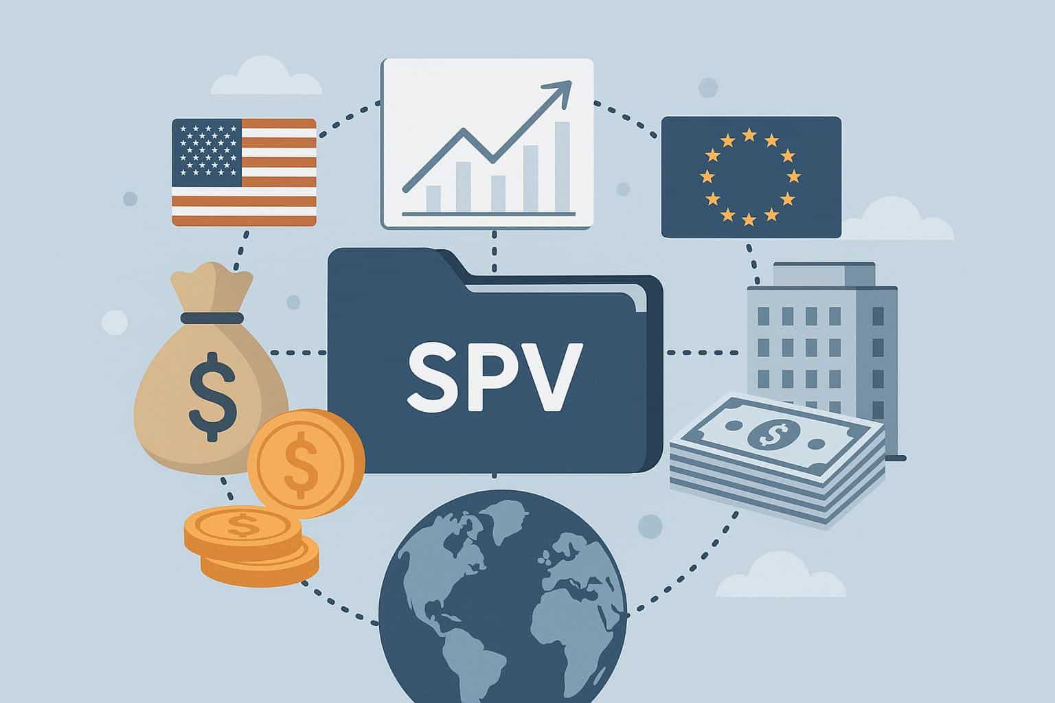 SPV structure streamlining international investment transactions with global financial connections