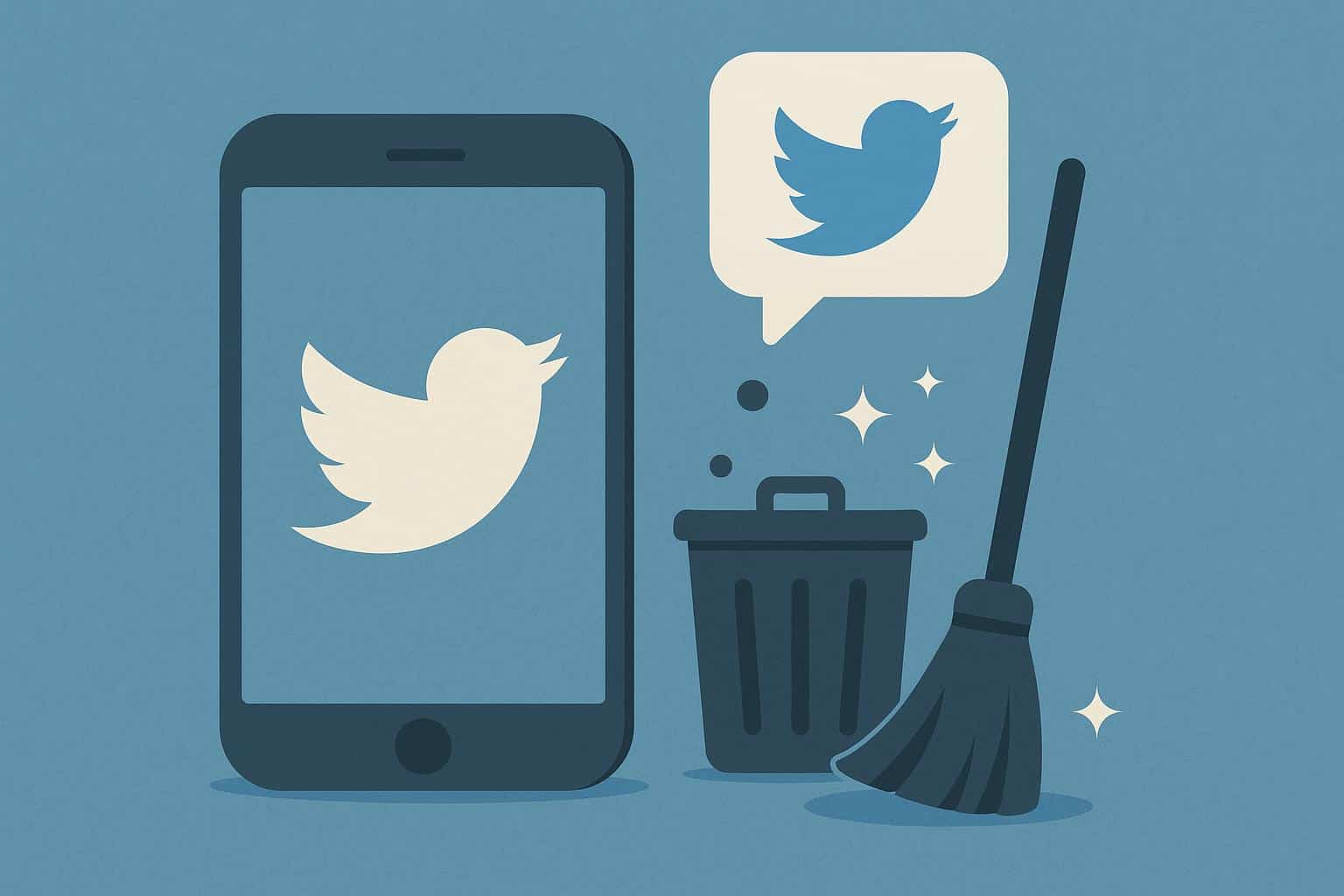 Twitter user deleting old tweets on mobile app, illustrating digital privacy and account cleanup