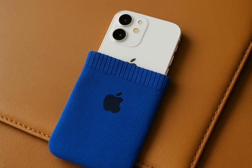 Apple’s luxury $230 iPhone sock-pouch showcasing premium design and branding strategy