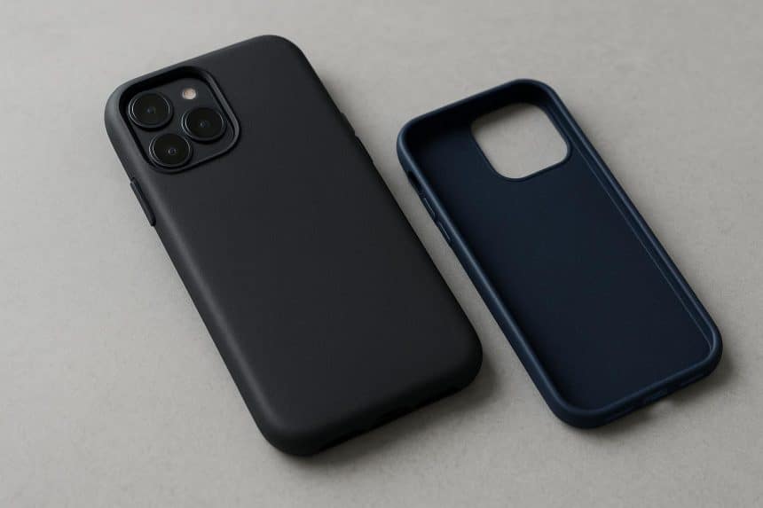 Protective phone case shielding smartphone from drops and scratches for device safety