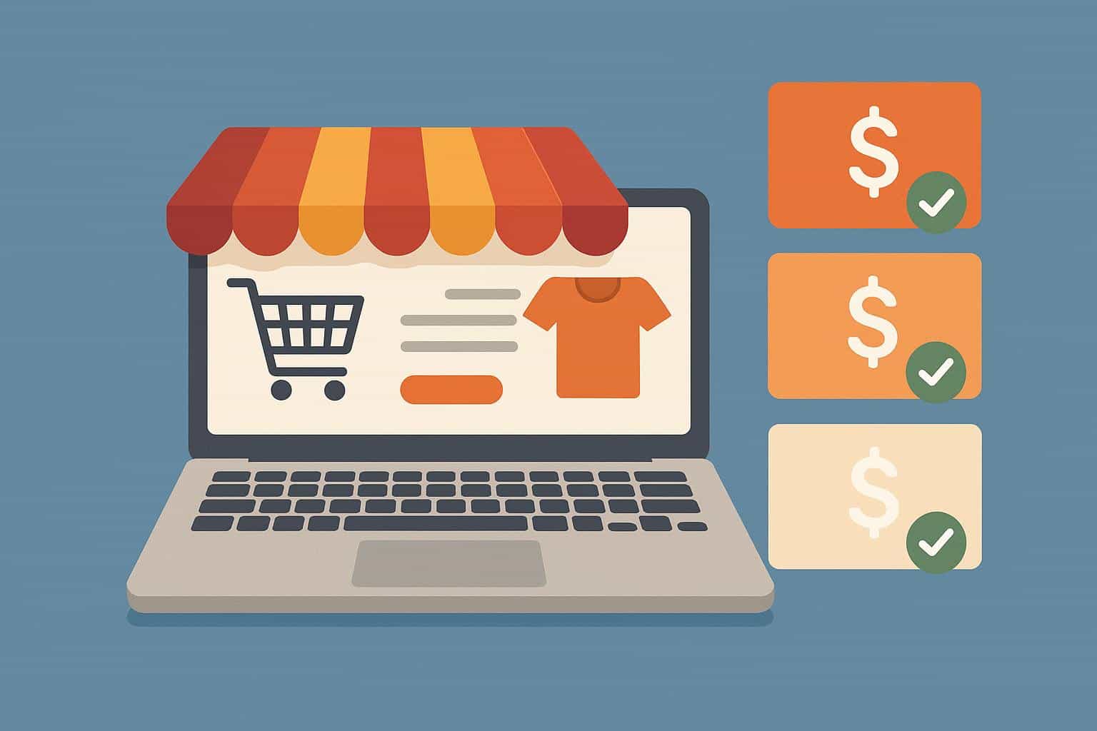 Comparison of ecommerce hosting tiers with pricing charts and online store elements