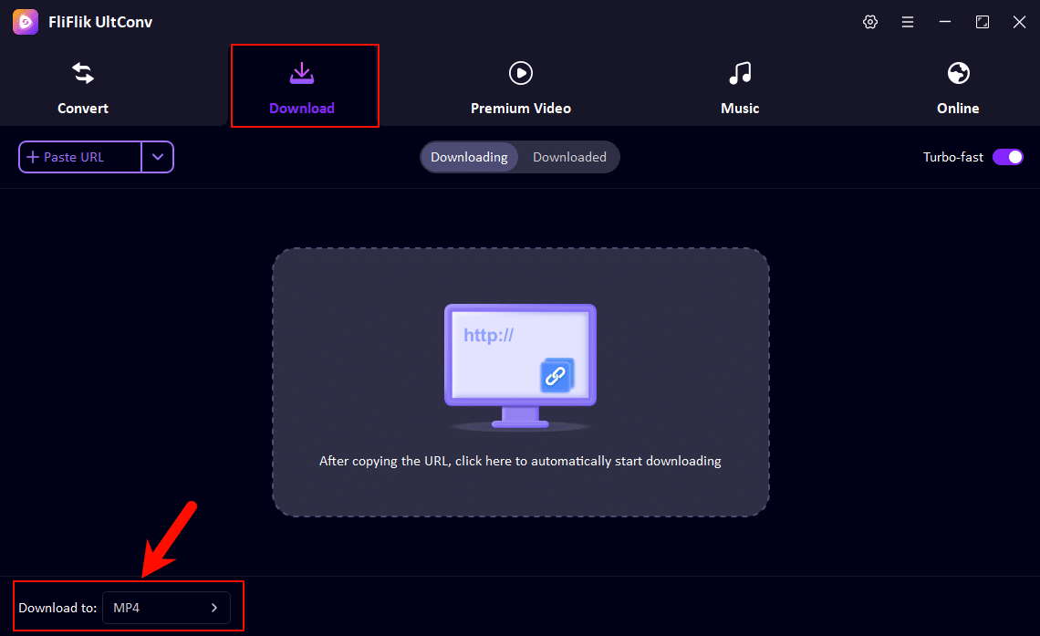 select mp4 as output-format in ultconv
